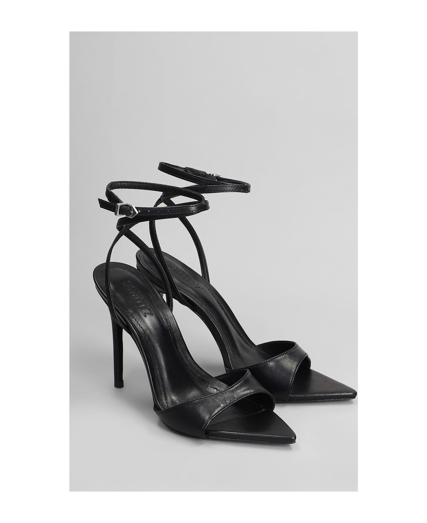 Schutz Sandals In Black Leather - black