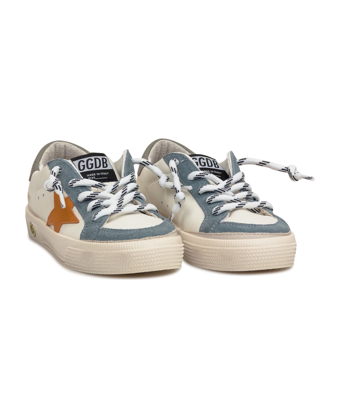 Golden Goose May Nappa Upper - WHITE/SILVER/BLUE/MARMELADE/VINTAGE KHAKI