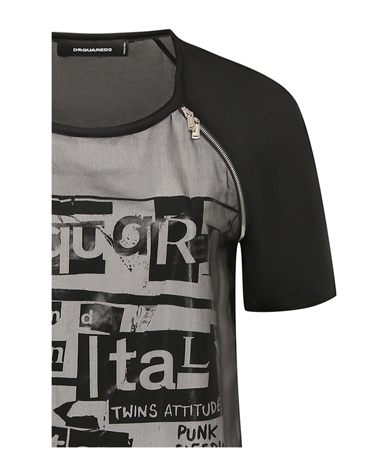 Dsquared2 Silk Printed Mini Dress - Black