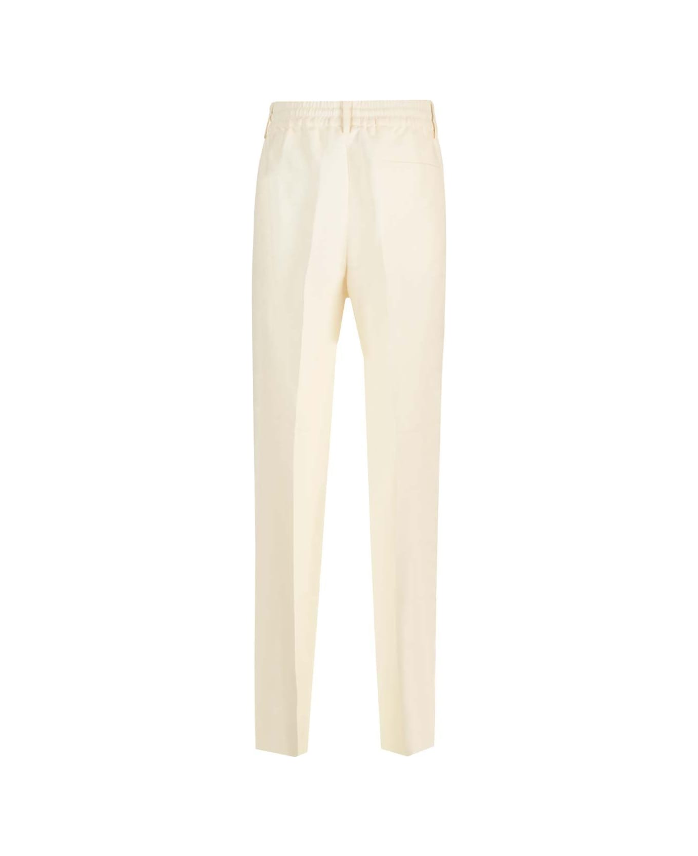 Burberry Paper And Viscose Canvas Trousers - White