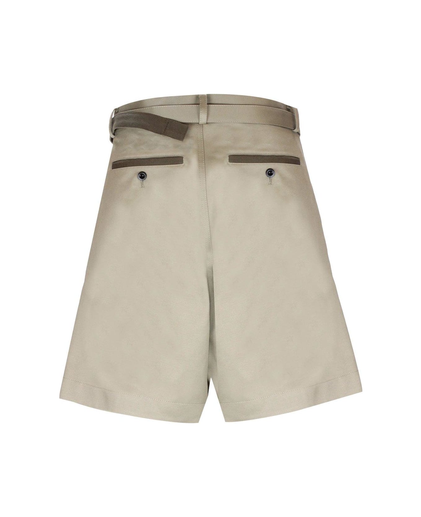 Sacai Belted Wide-leg Shorts - Beige ショートパンツ