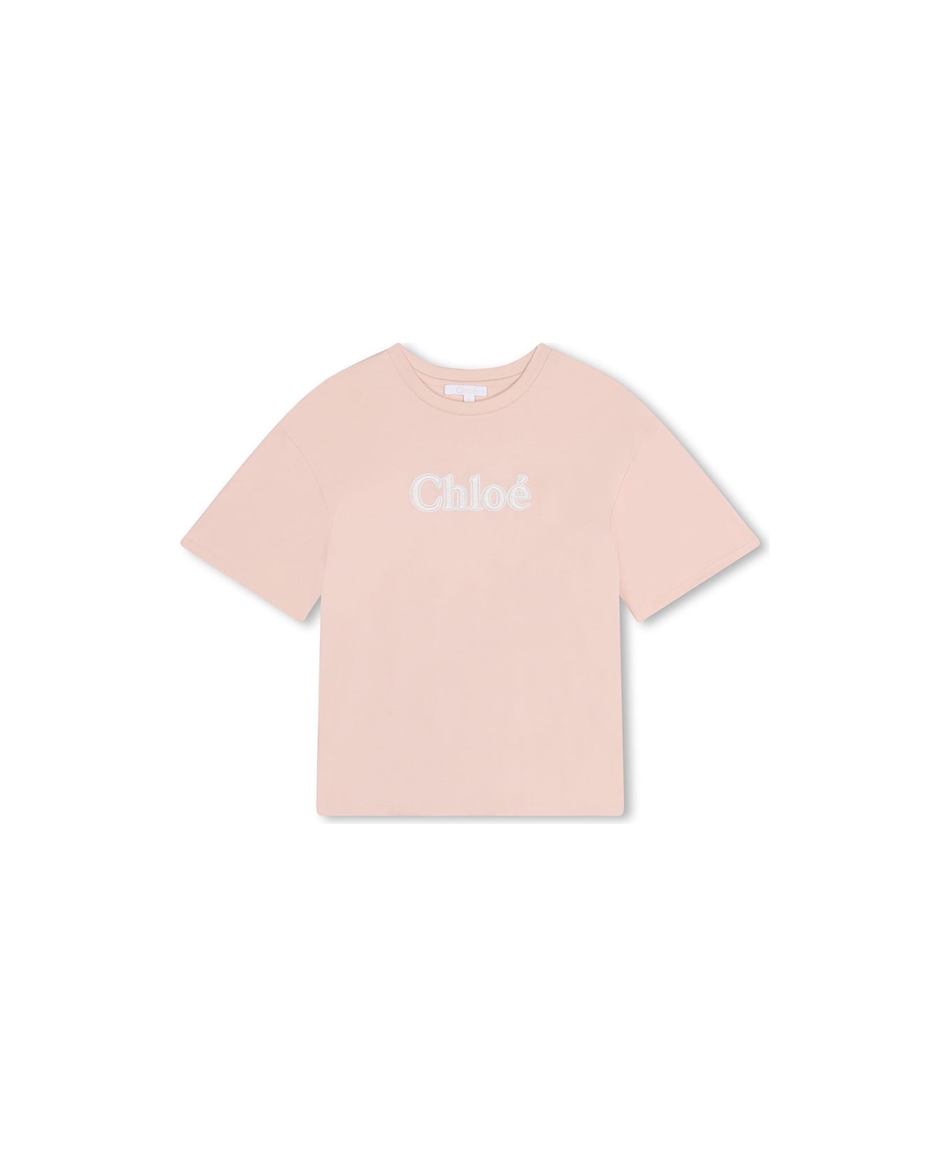 Chloé Washed Pink T-shirt With Logo - Pink