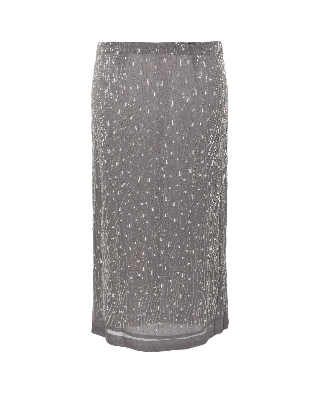 Parosh Longuette Skirt With Swarovsky - Dark Grey スカート