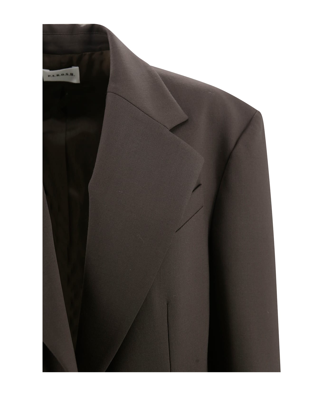 Parosh Oversized Single-breasted Blazer - Dark Brown