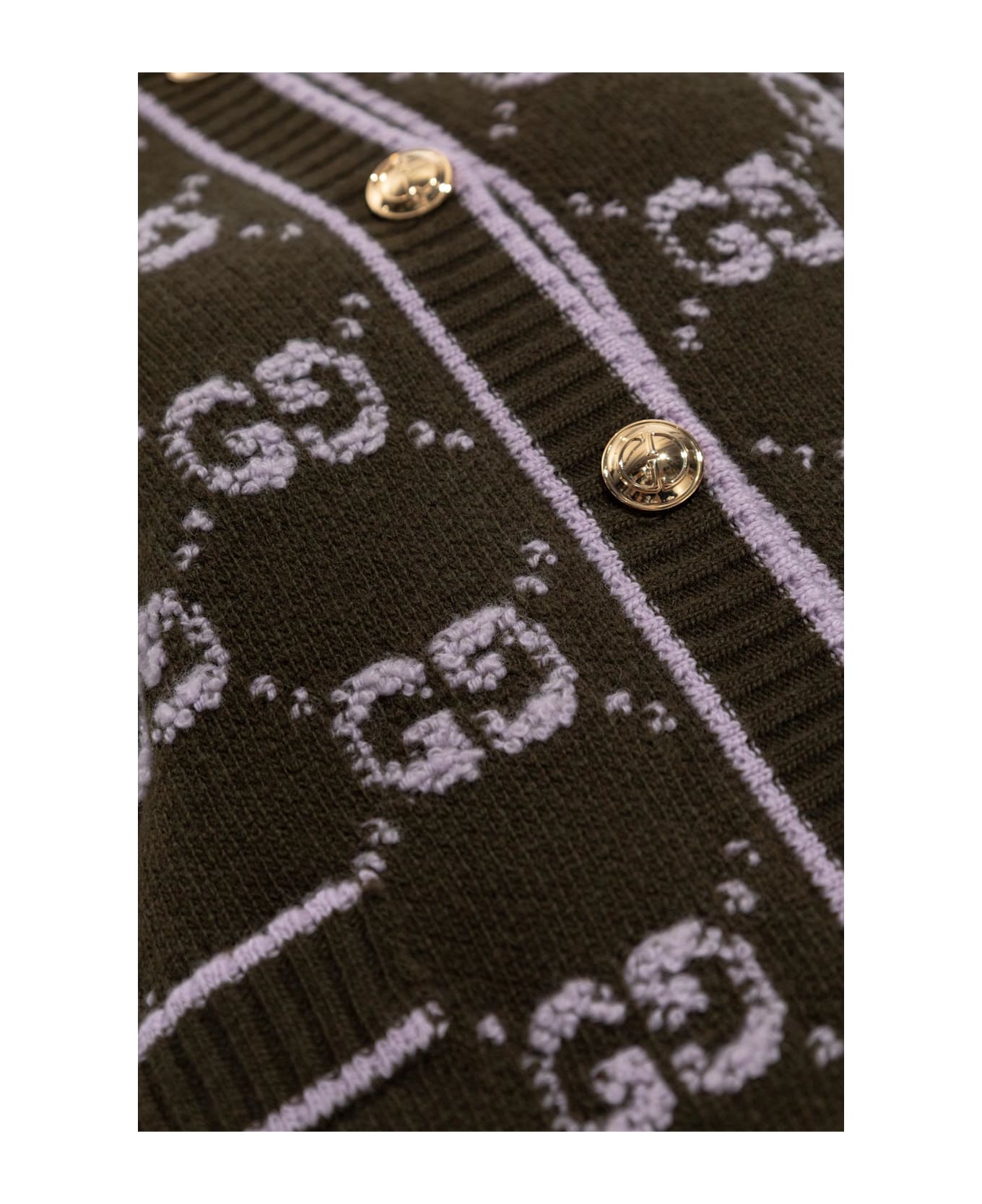 Gucci Cardigan With 
gg
 Pattern - Green