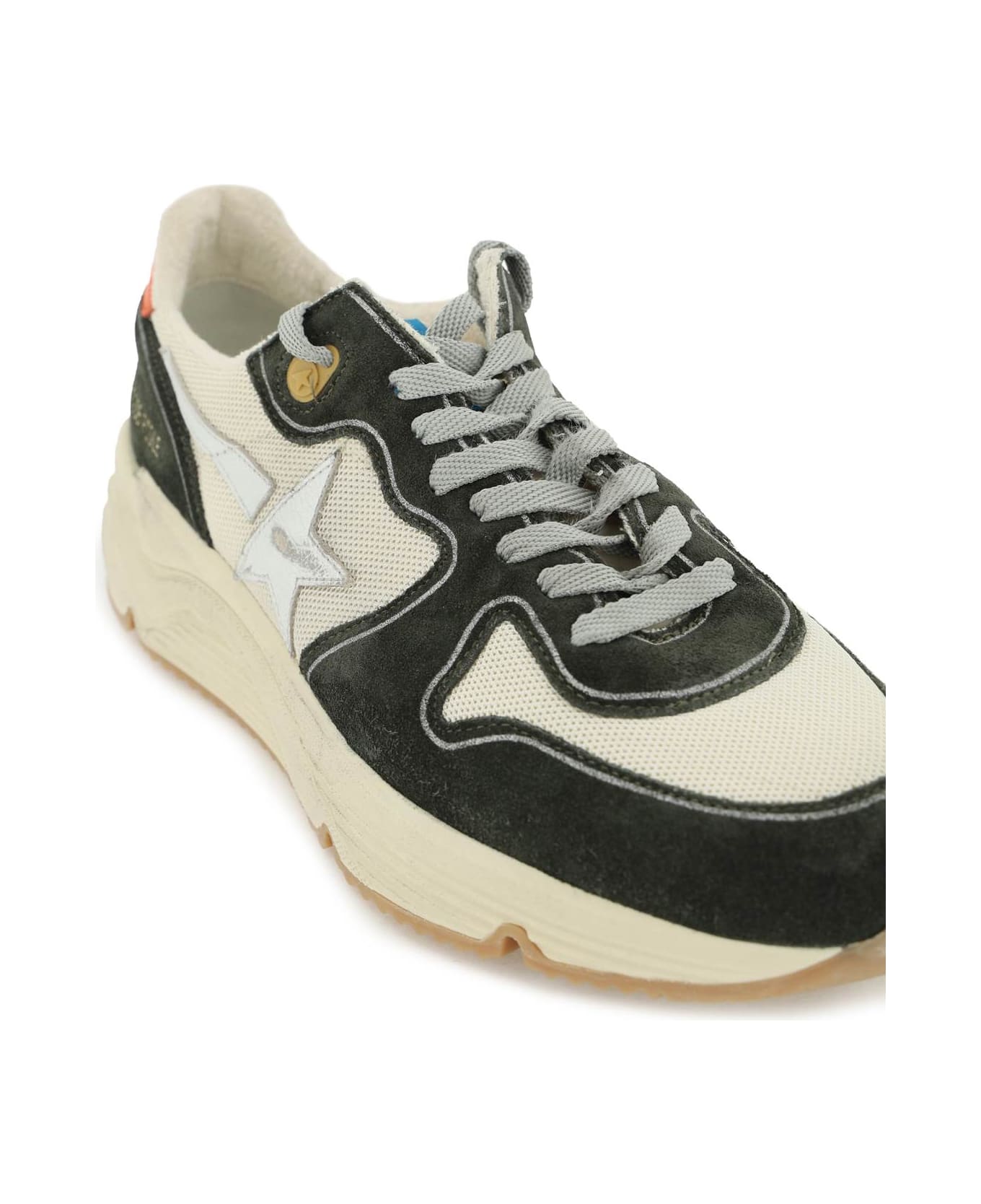 Golden Goose 'running Sole' Sneakers - CREAM DARK GREY SILVER ORANGE (Beige)