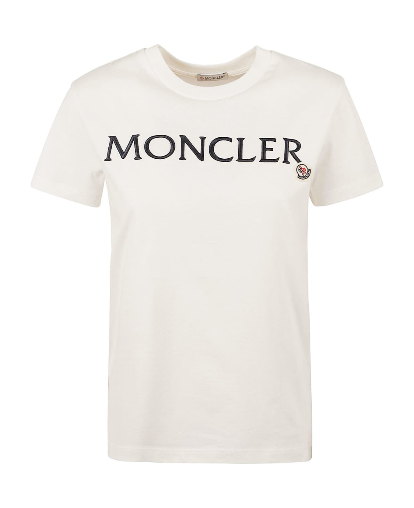 Moncler Chest Logo Patched T-shirt - White