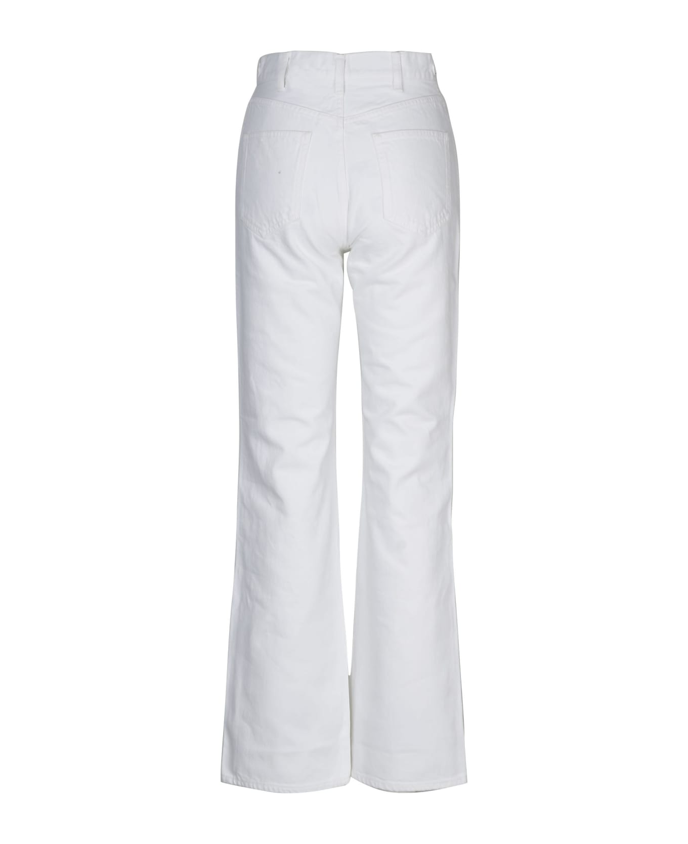 Celine High Waist Jeans With Triomphe Clamps - Bianco
