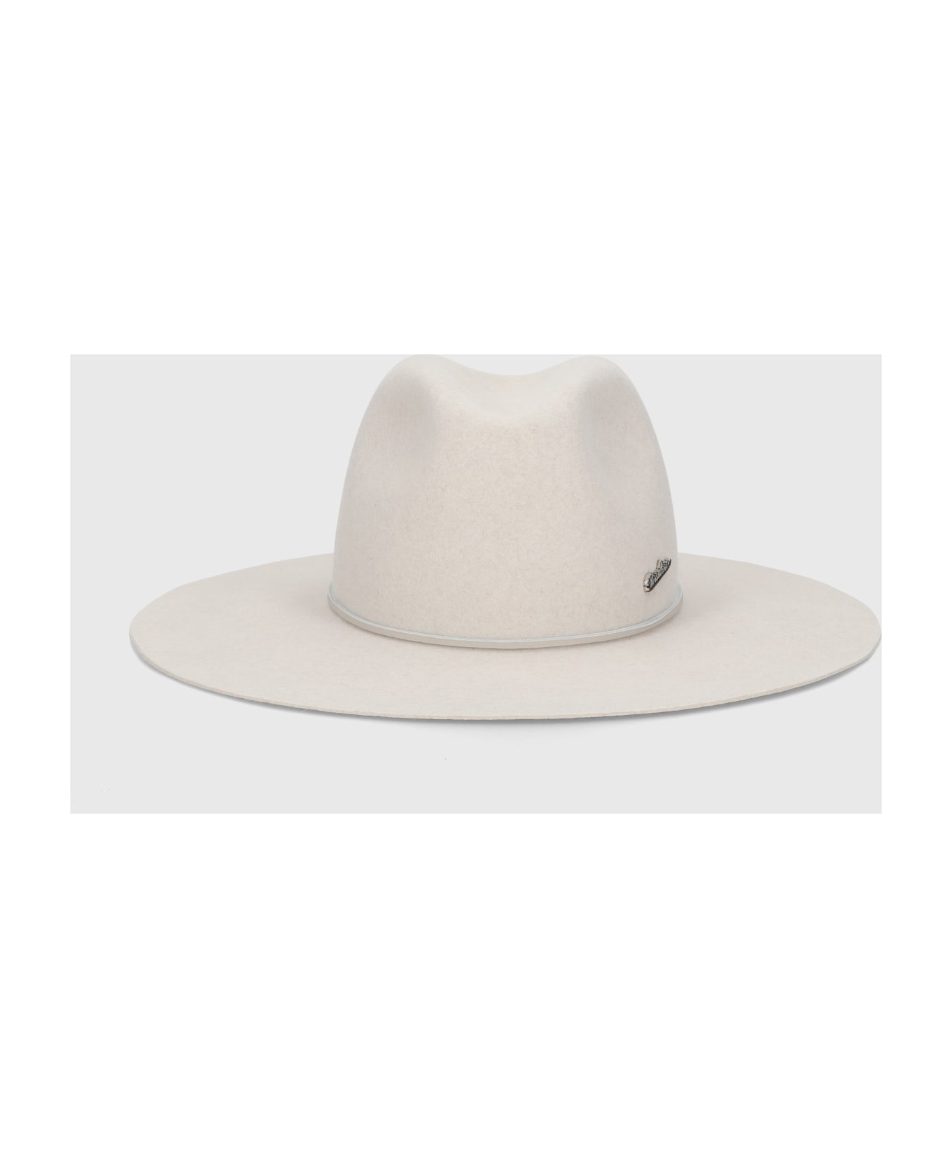 Borsalino Heath Alessandria Brushed Felt Leather Hatband - BEIGE