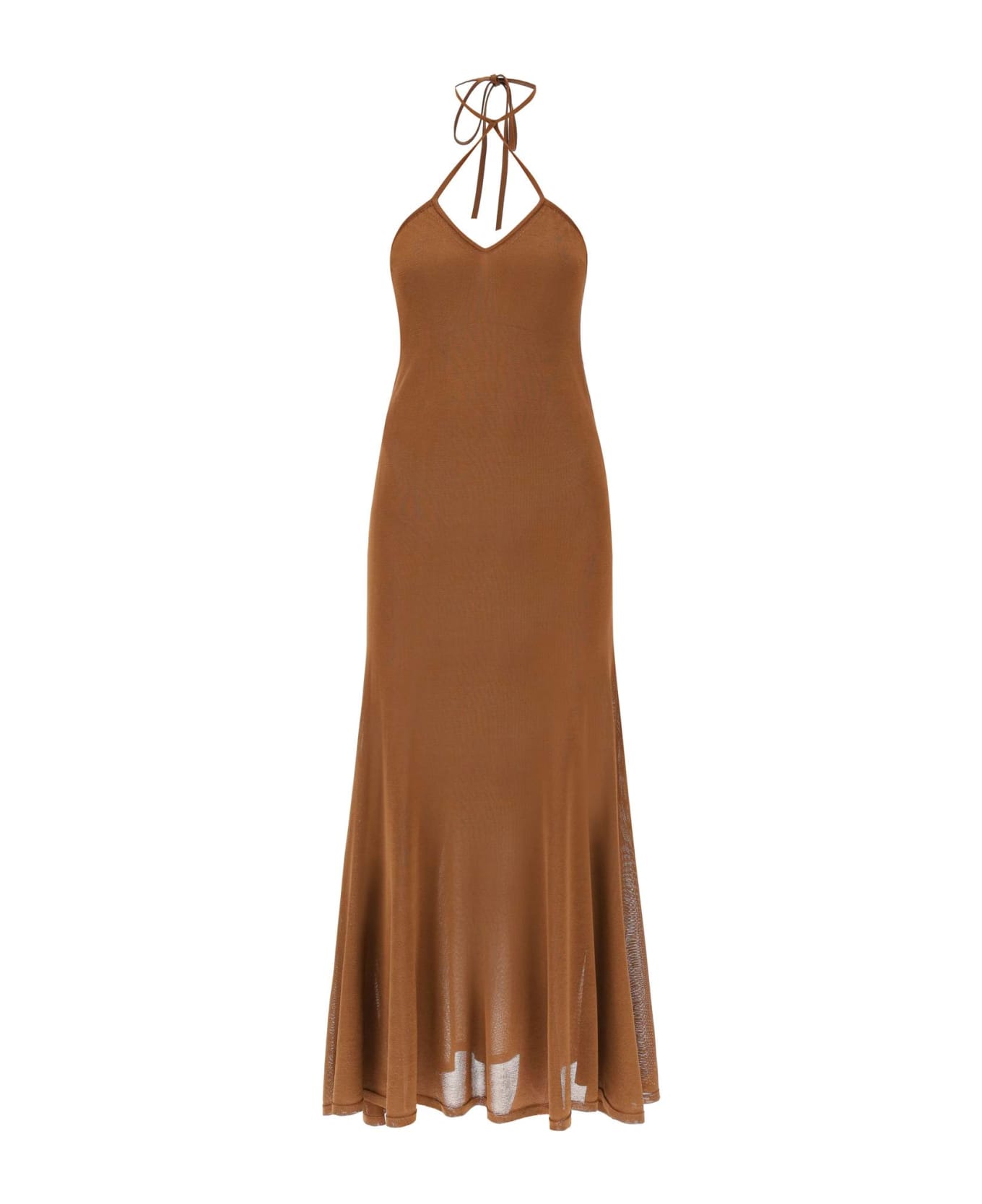 Tom Ford Knitted Halterneck Maxi Dress - BRONZE (Brown)