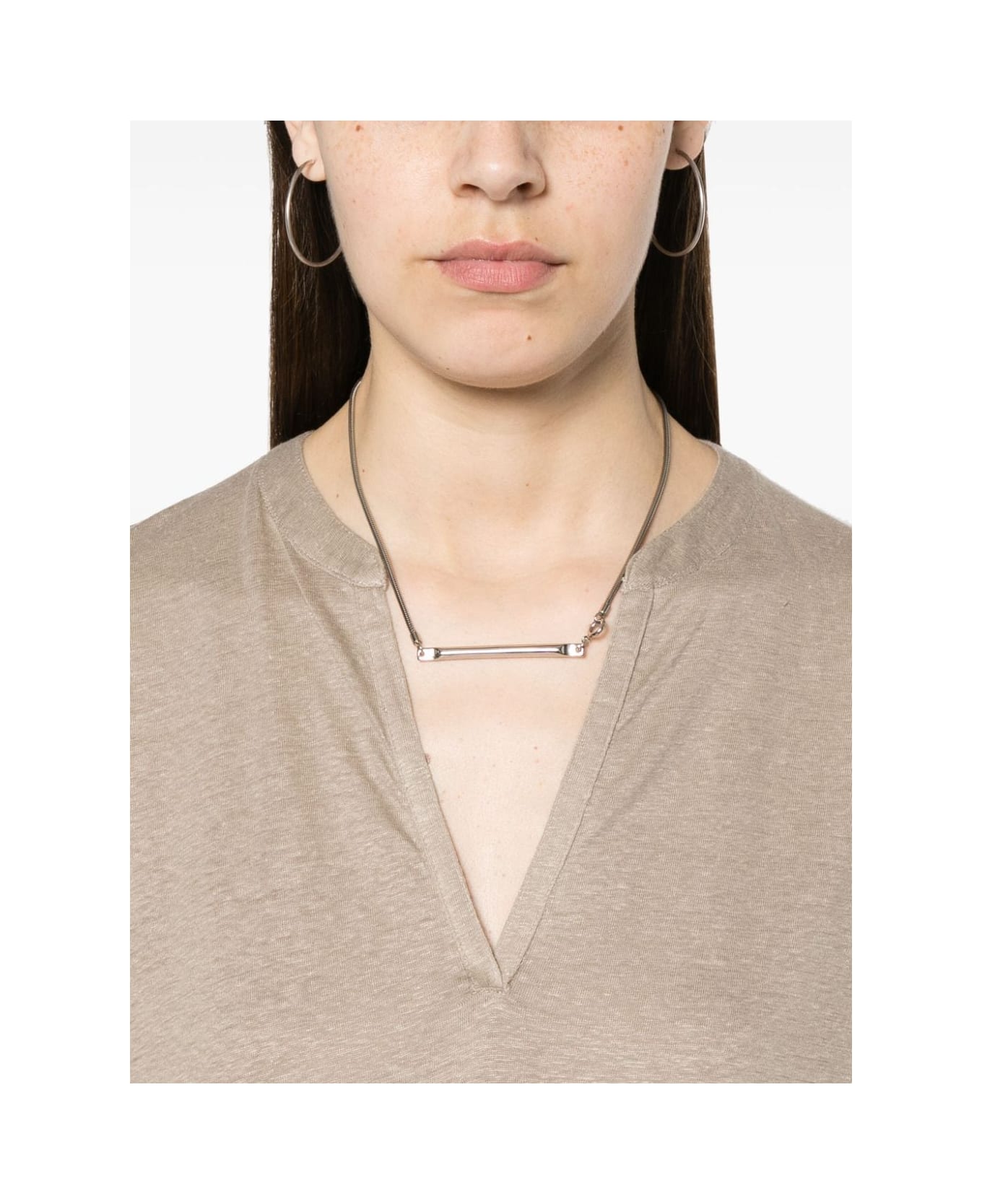 Majestic Filatures Linen Blend Tunic Dress - Dove Grey