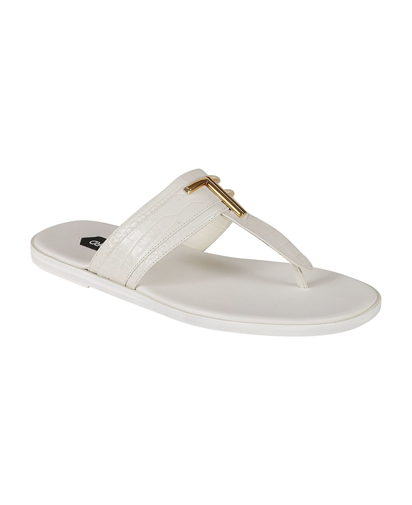 Tom Ford T Plaque Flat Sandals - Porcelain その他各種シューズ