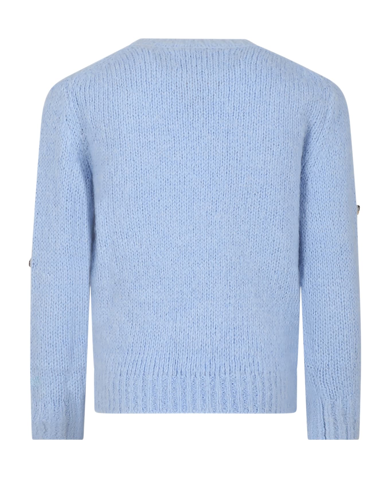 MC2 Saint Barth Light Blue Sweater For Girl With Dachshund - Light Blue
