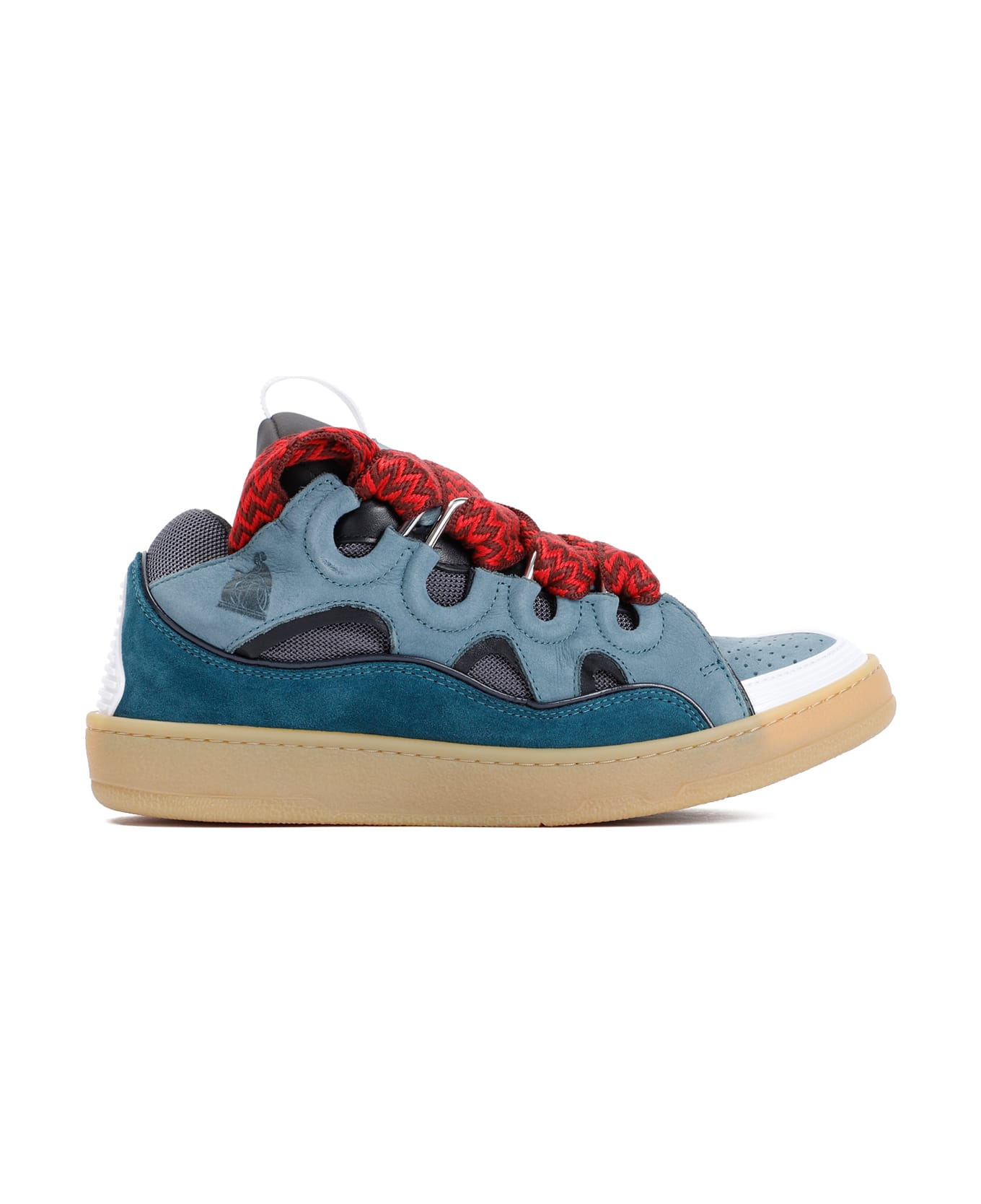 Lanvin Suede Leather Curb Sneakers - Anthracite