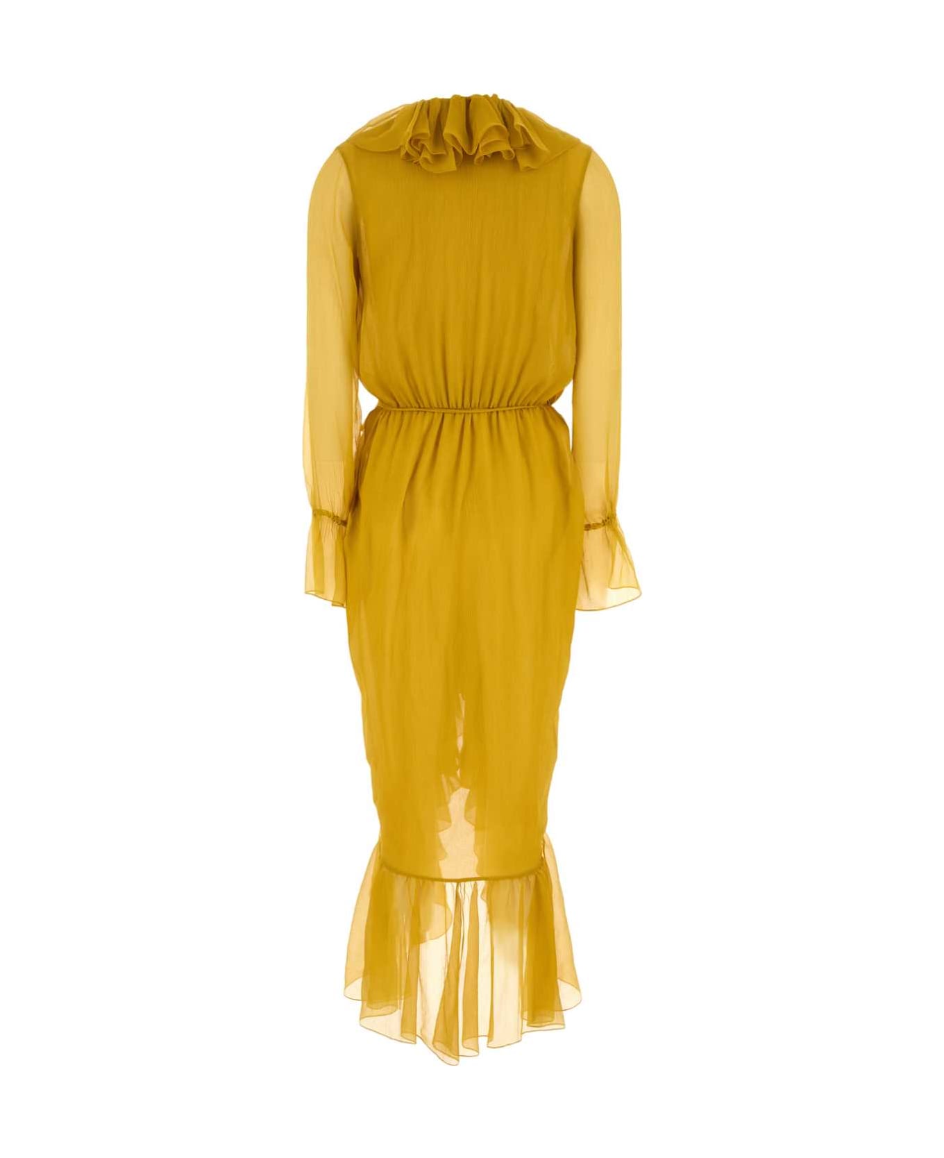 Saint Laurent Yellow Crepe Dress - JAUNEMOUTARDE
