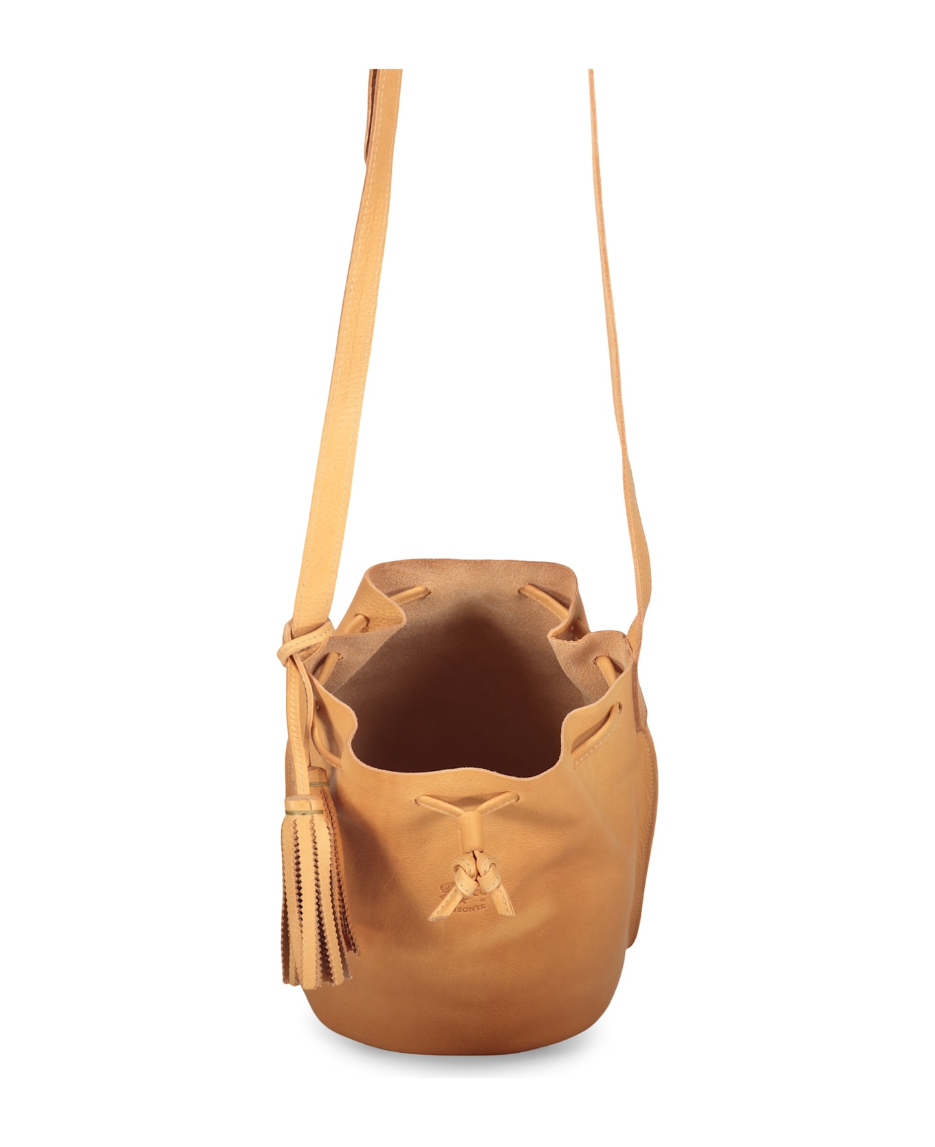 Il Bisonte Leather Bucket Bag - Beige