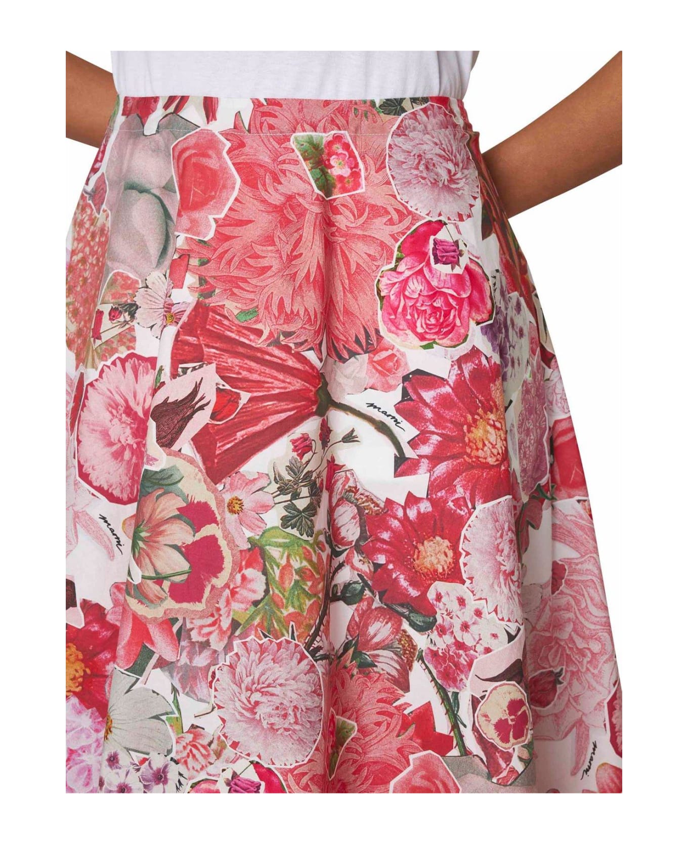 Marni Allover Floral Printed Midi Skirt - MultiColour