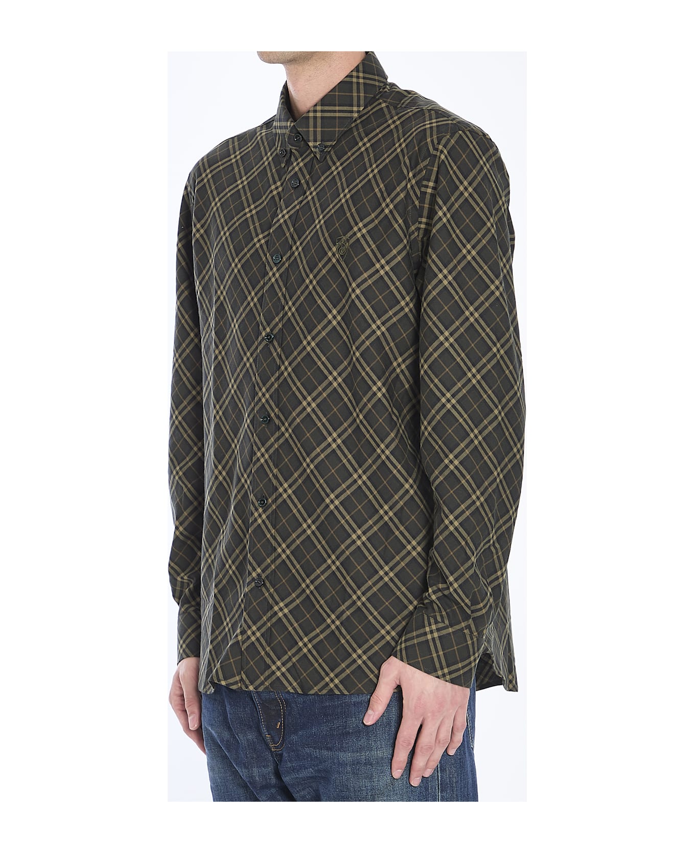 Burberry Check Cotton Shirt - BLACK