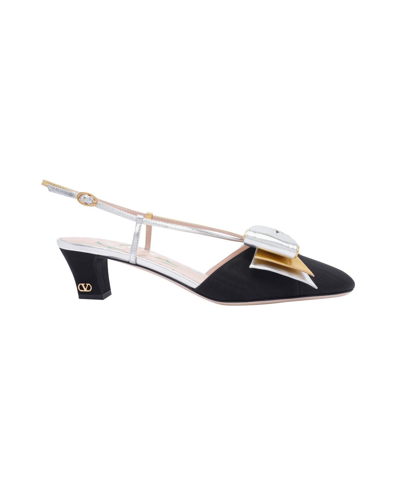 Valentino Garavani Slingback Decollete
 Bowow In Moire
 Tissue - Black