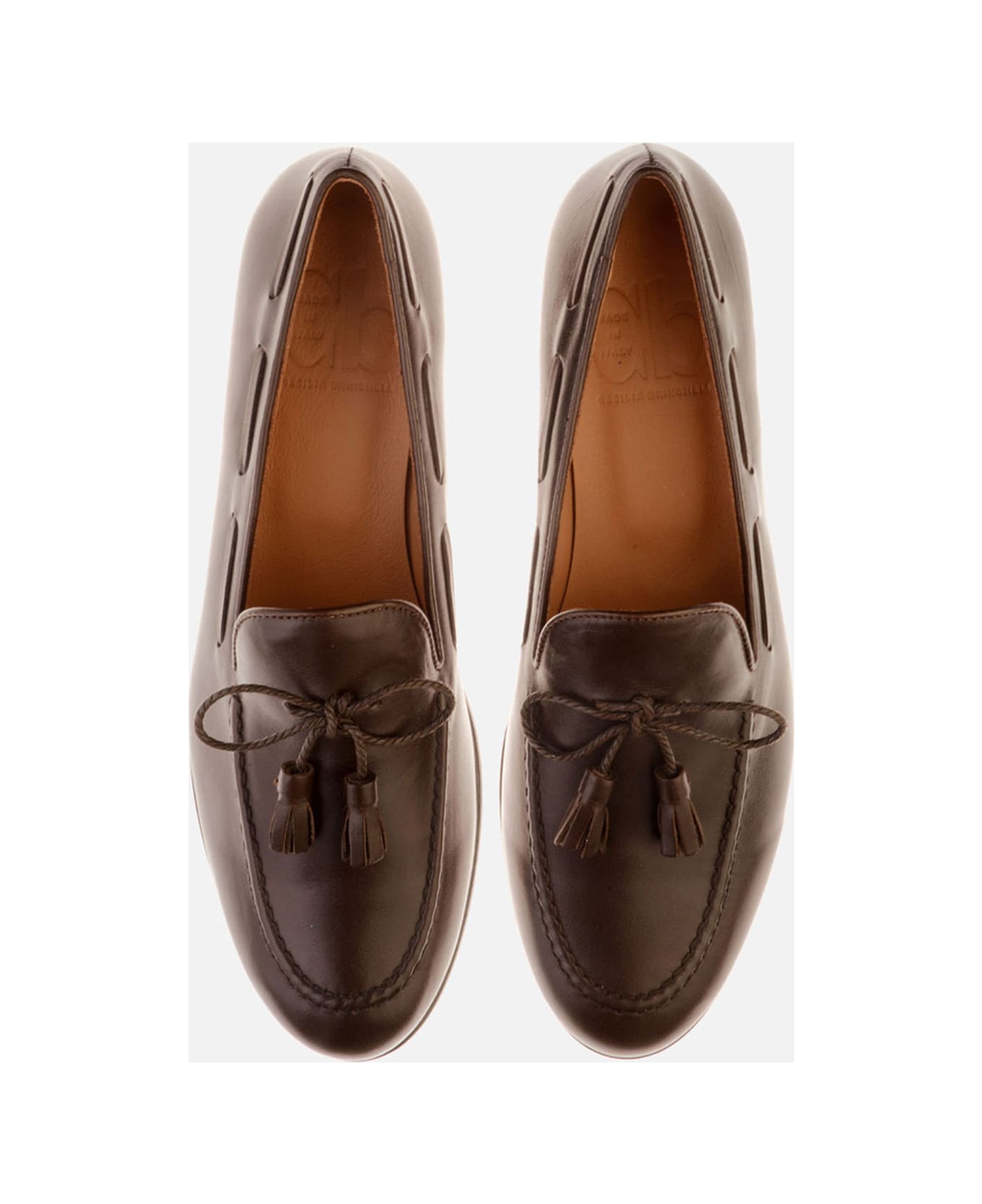 CB Made in Italy Leather Flats Todi - Brown