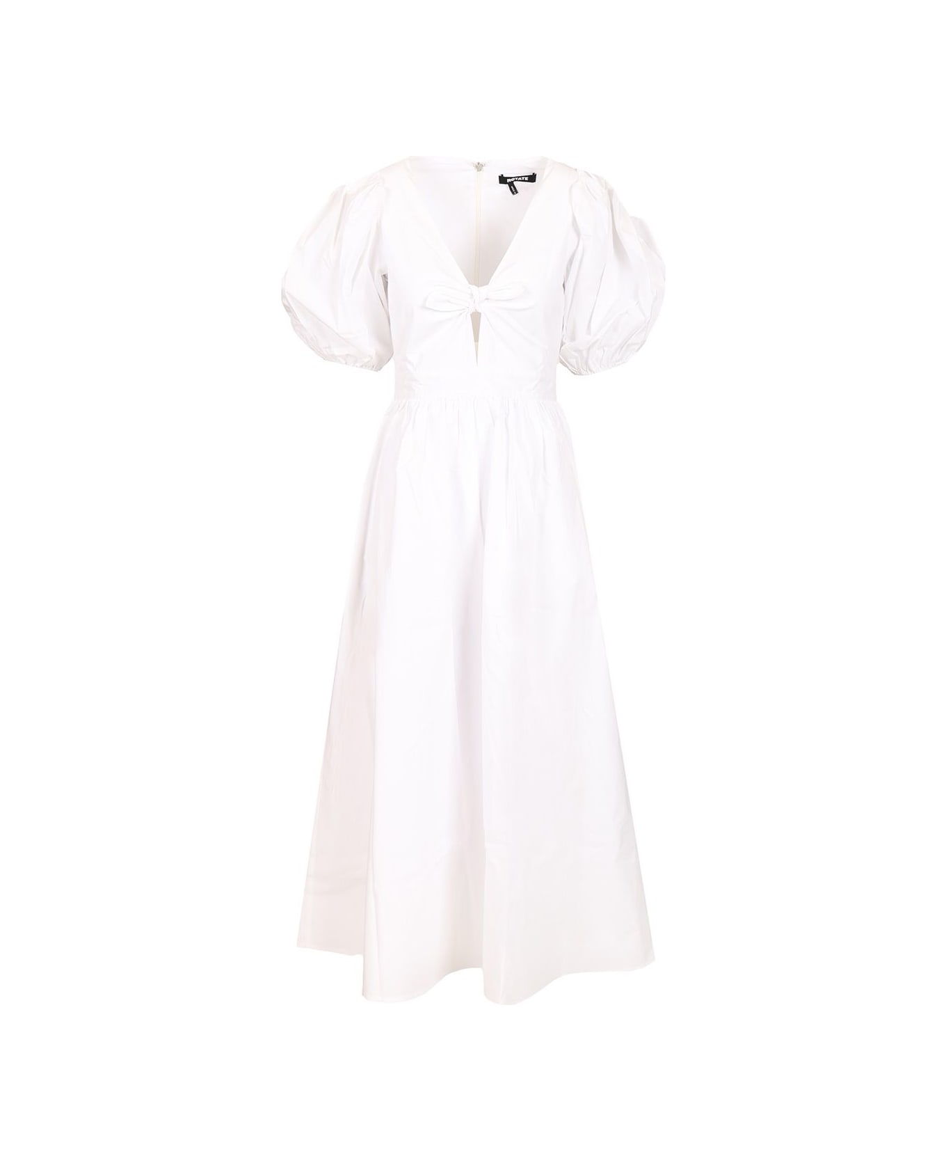 Rotate by Birger Christensen Puff Sleeve Midi Dress - White