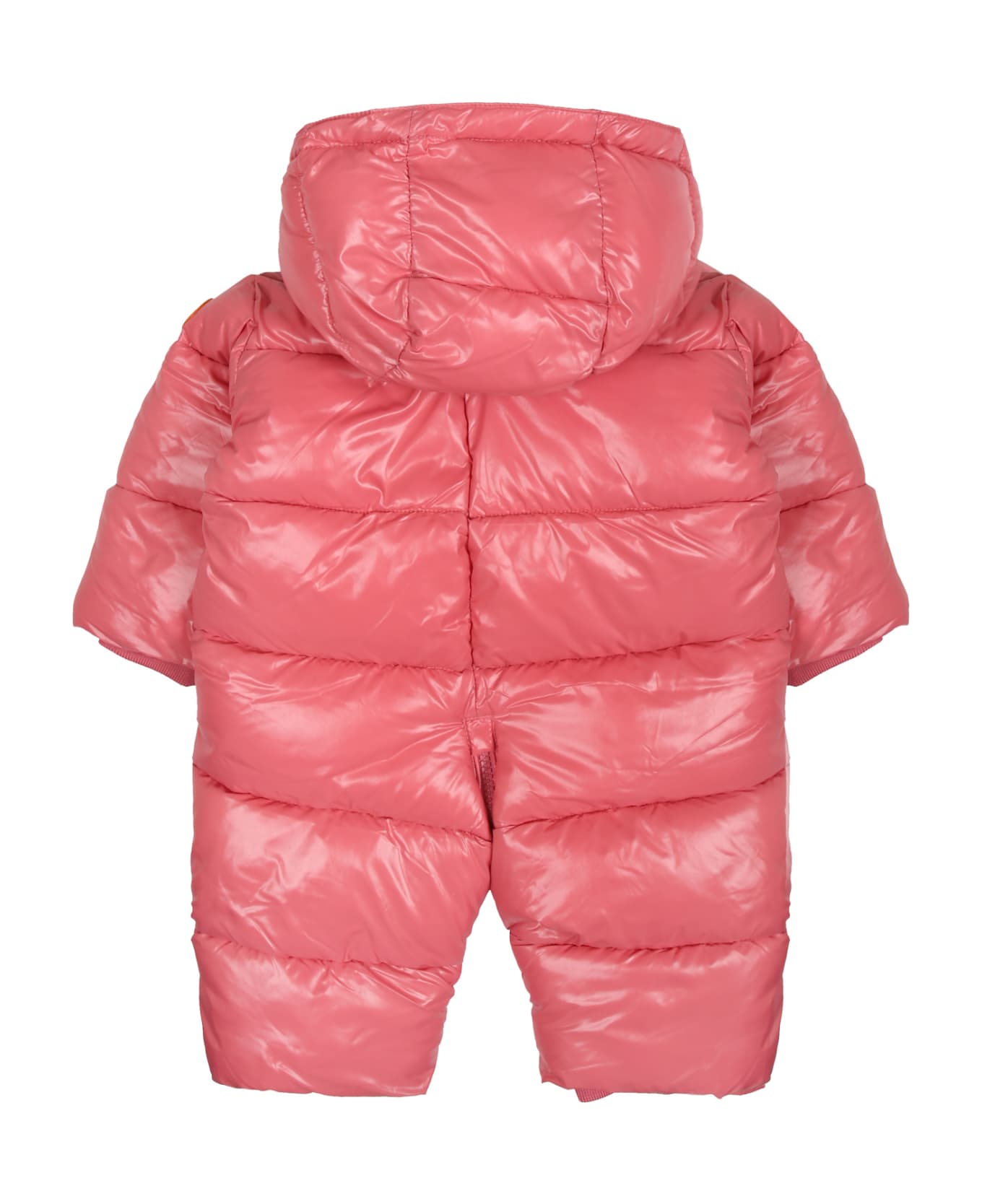 Save the Duck Pink Shell Overall For Baby Girl With Logo - Pink