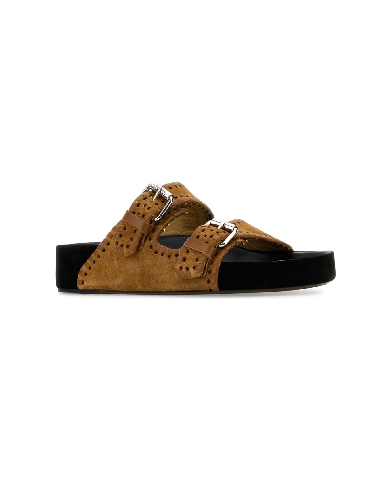 Isabel Marant Camel Suede Lennyo Slippers - COGNAC