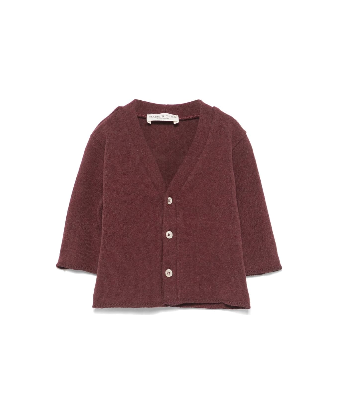 Babe & Tess Burgundy Cardigan Baby Boy - Bordeaux