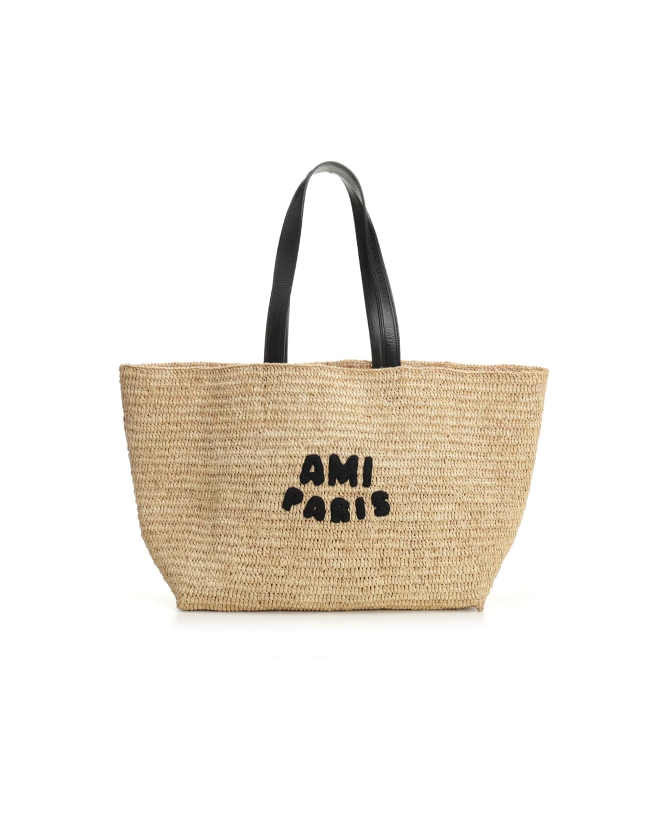 【送料&関税込】Ami Alexandre Mattiussi Tote In Beige Raffia Ami Alexandre Mattiussi Raffia Tote Bag | italist