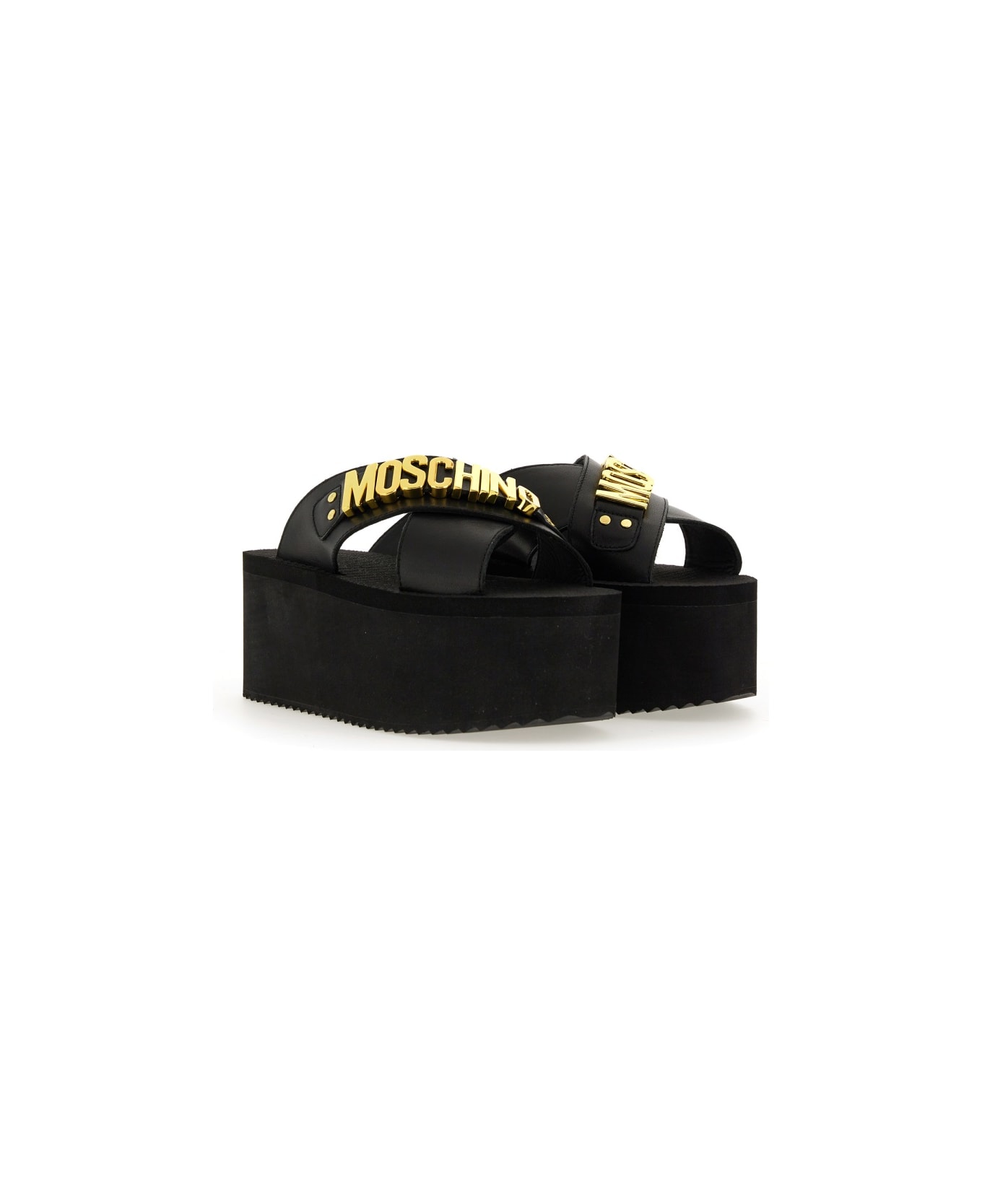 Moschino Wedge Sandals - BLACK サンダル