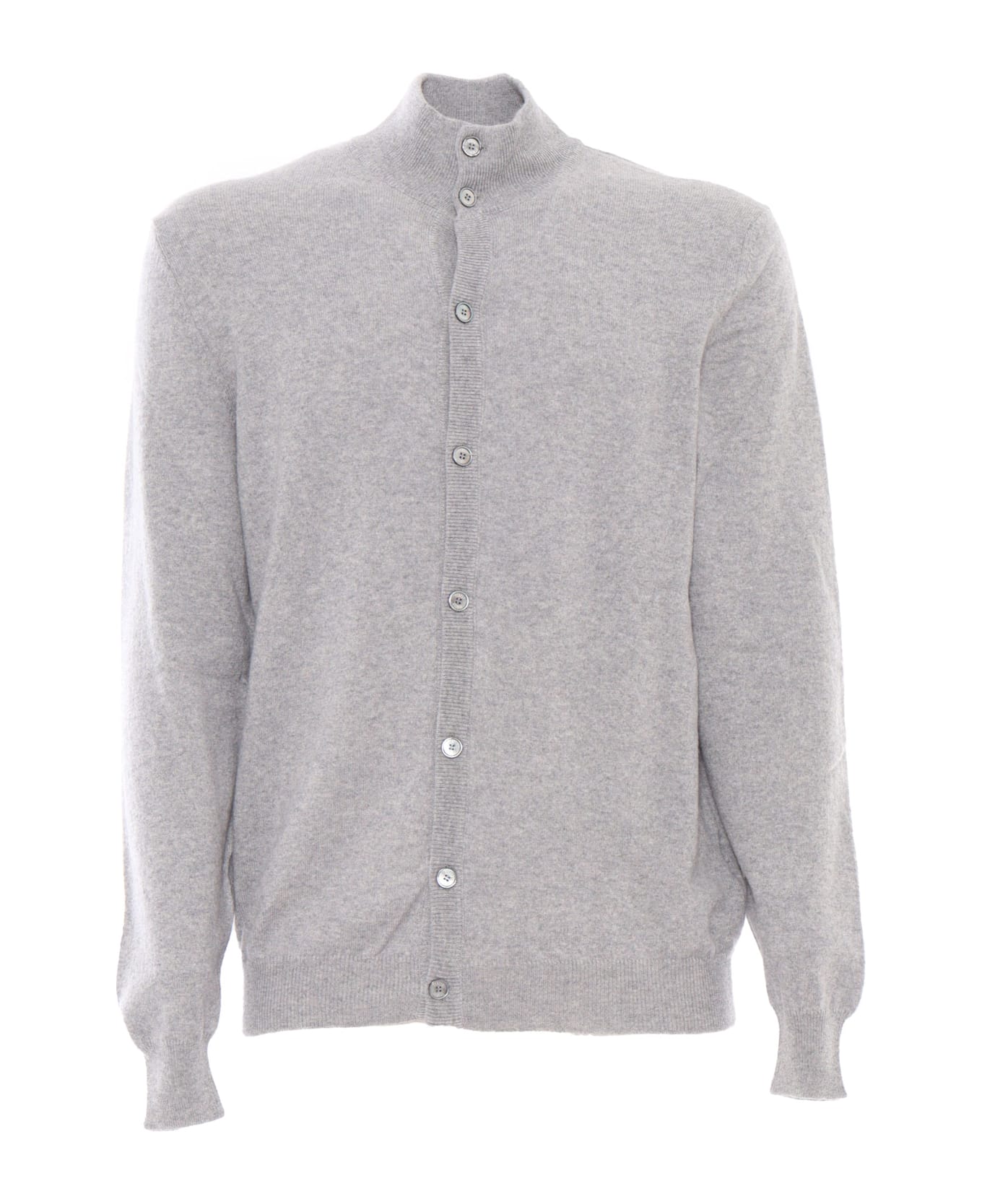 Fedeli Button Cardigan L/s Knitted Sweater Man - GREY