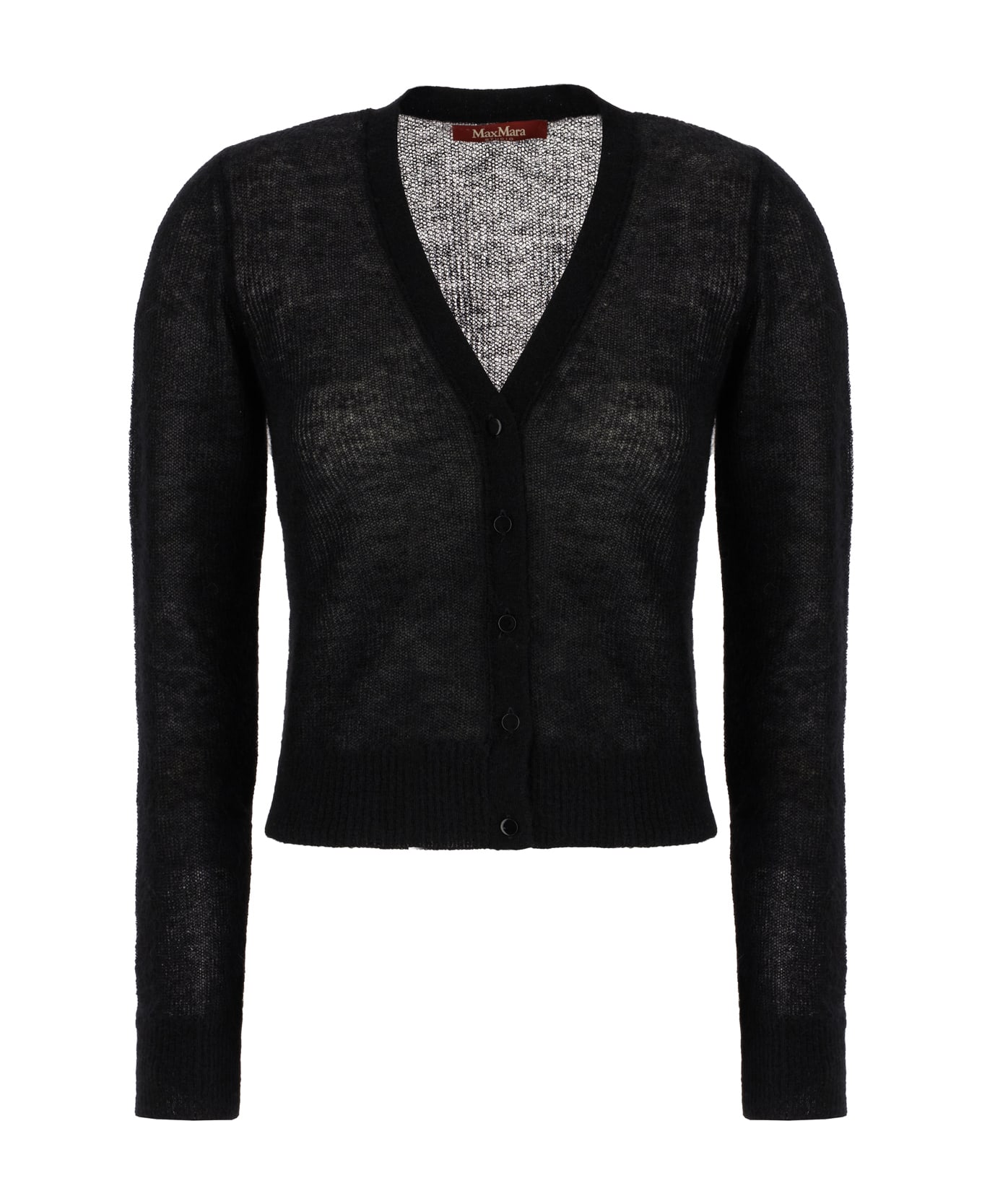 Max Mara Studio Black Nylon Blend Cardigan - Nero