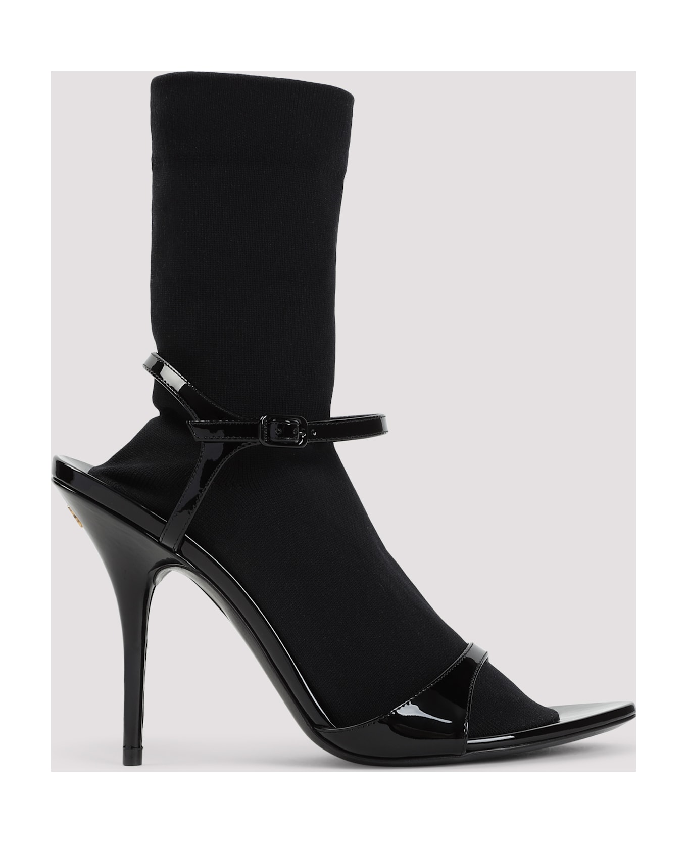 Balenciaga Black Leather Avenue Sock Sandals - Black Black