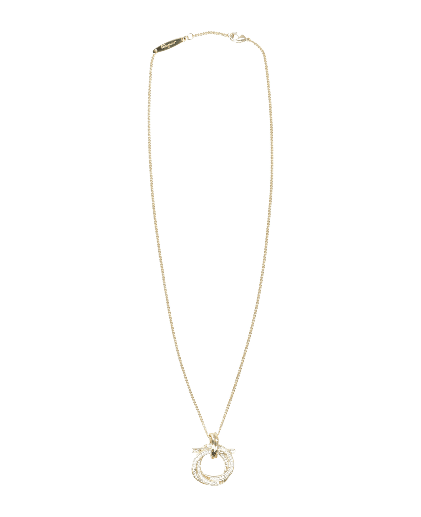 Ferragamo Necklace With 'gancini' Pendant - Gold