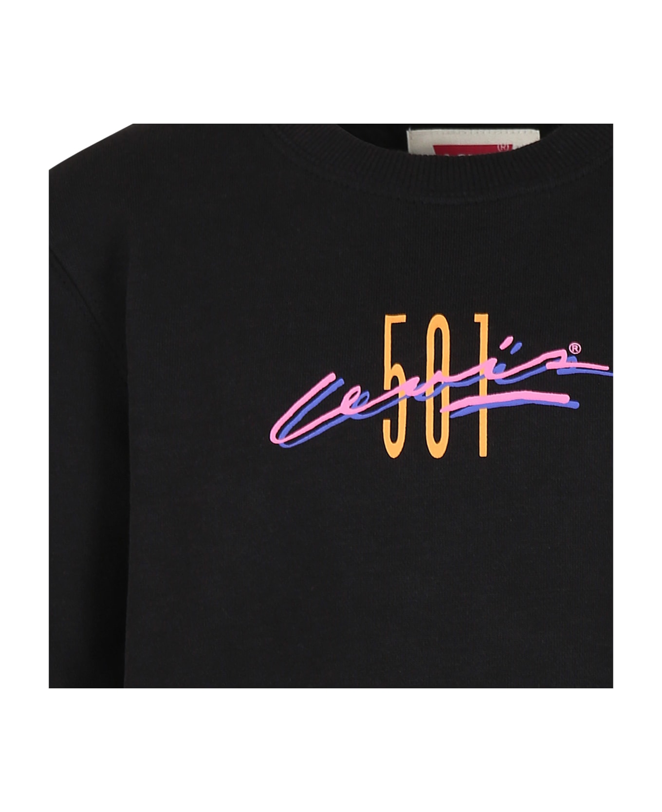 Levi
s Black Sweatshirt For Kids With Logo - Black