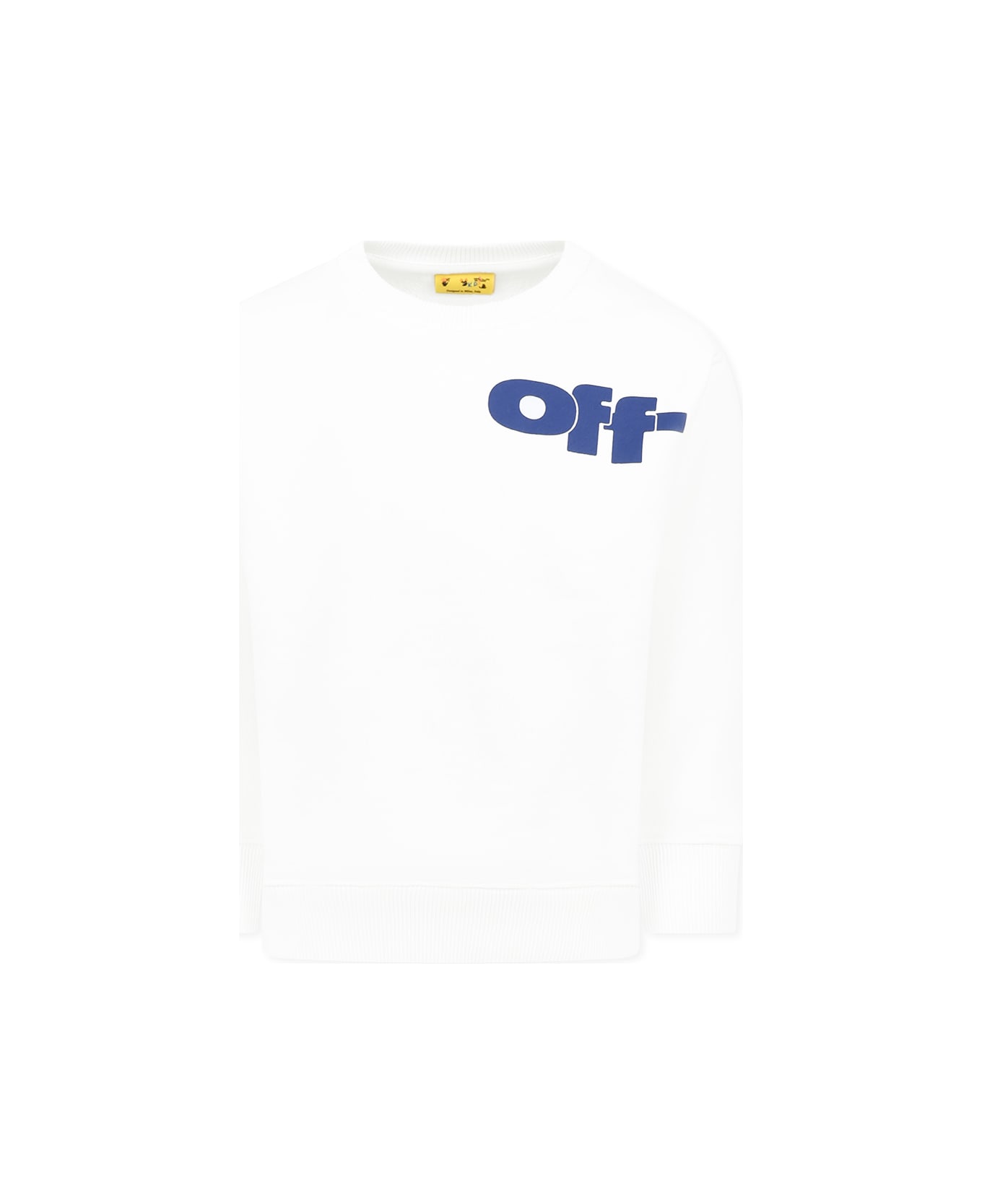 Off-White White Sweatshirt For Boy With Logo - White Black