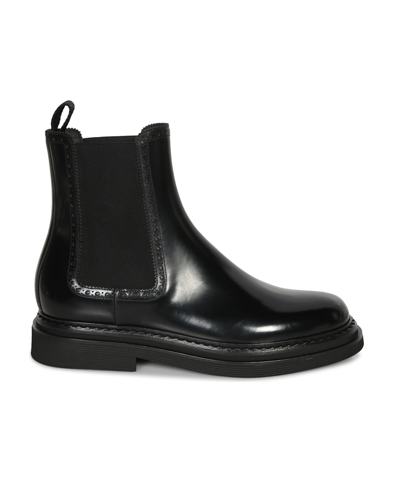 Dolce & Gabbana Black Leather Ankle Boot - Black