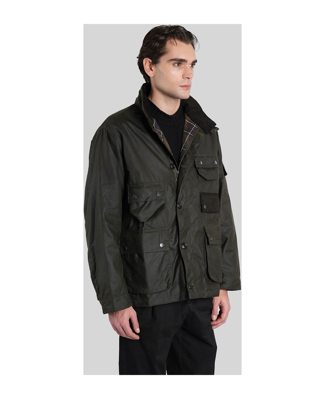 Barbour Editor Wax Casual Jacket In Green Cotton - green