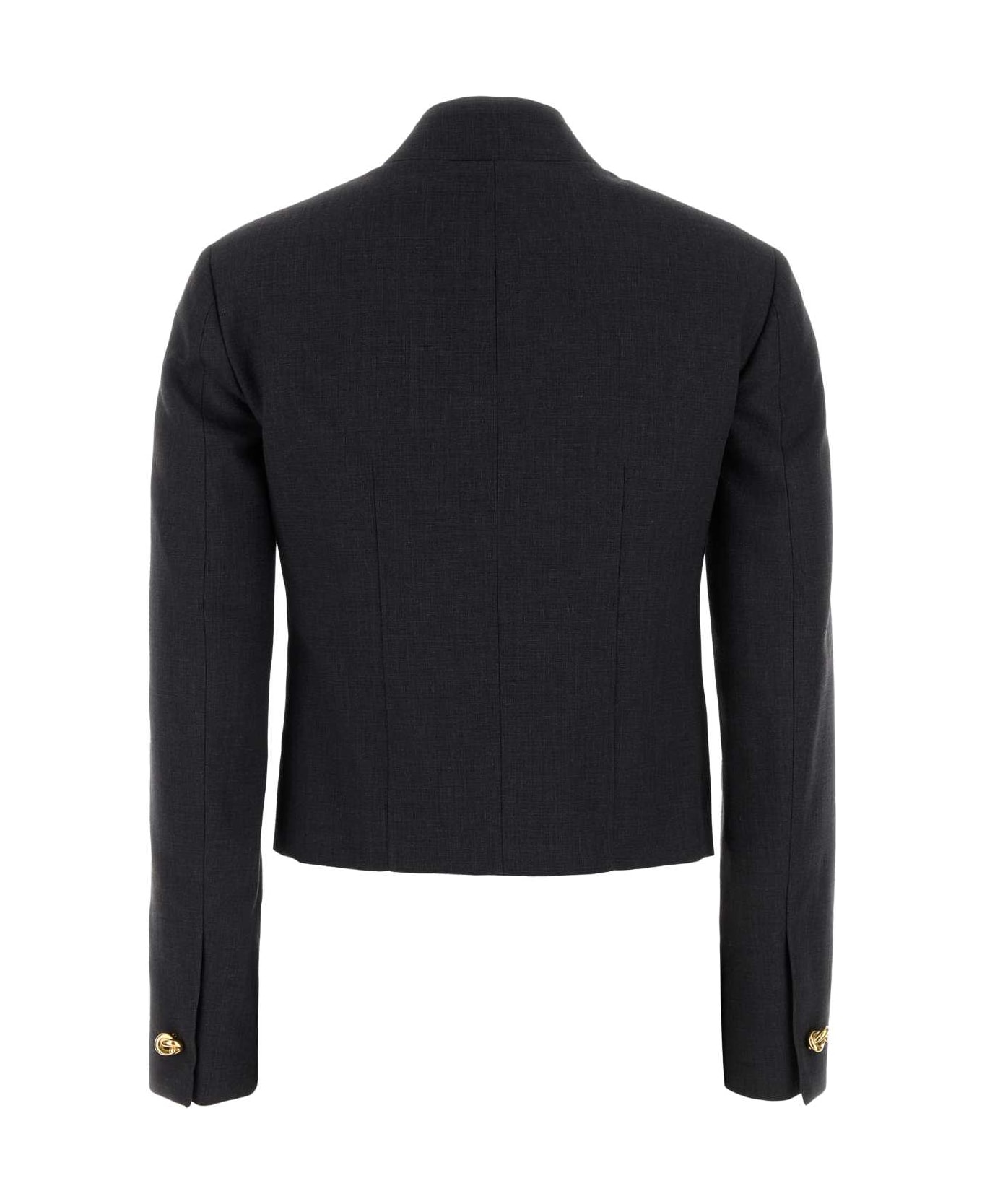 Bottega Veneta Graphite Cotton Blend Blazer - ANTRACITE