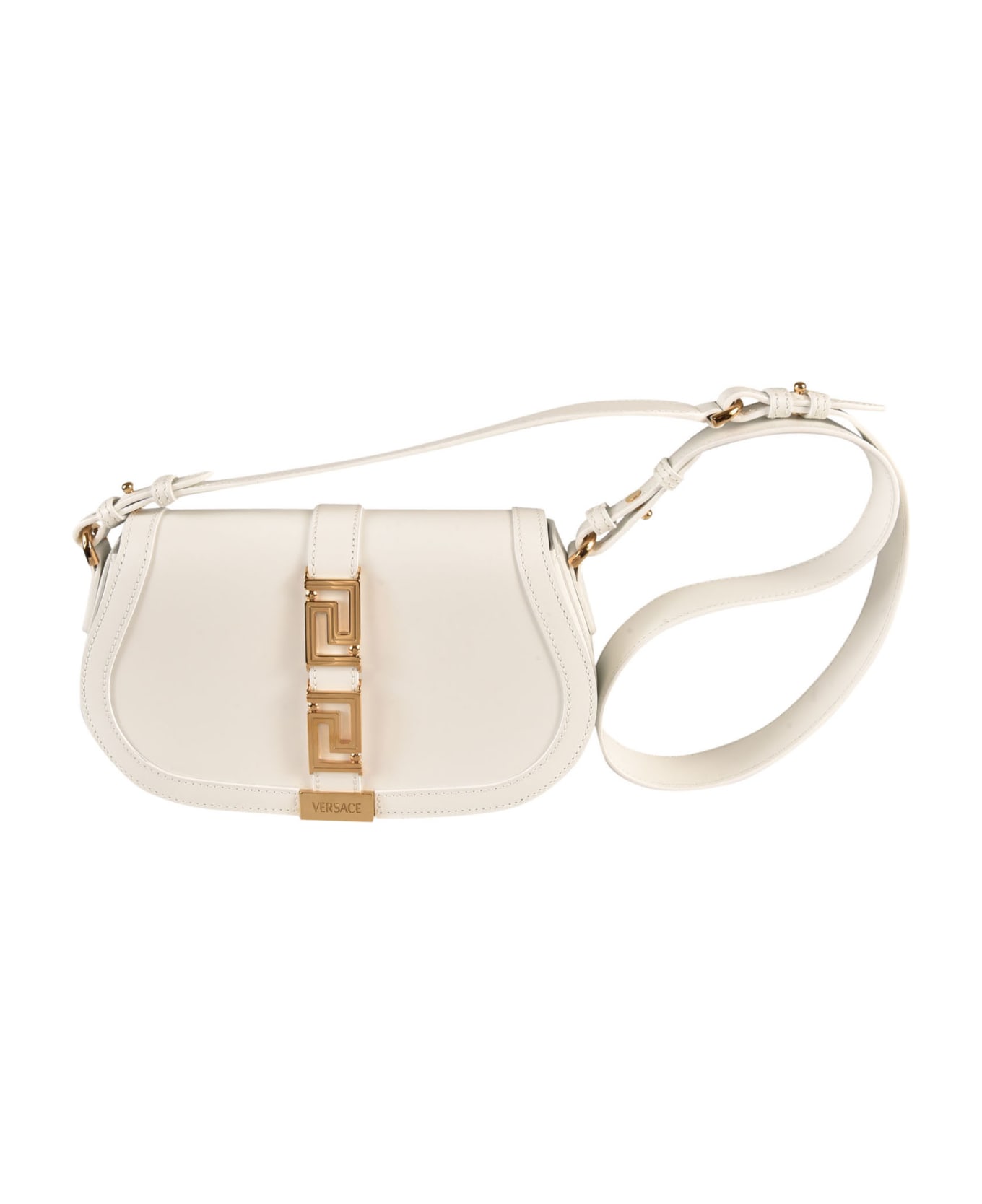 Versace Greca Goddess Shoulder Bag - Optic White/Versace Gold