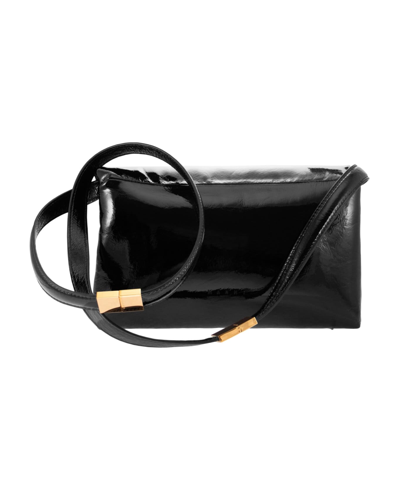 Marni Prisma - Patent Leather Shoulder Bag - Black
