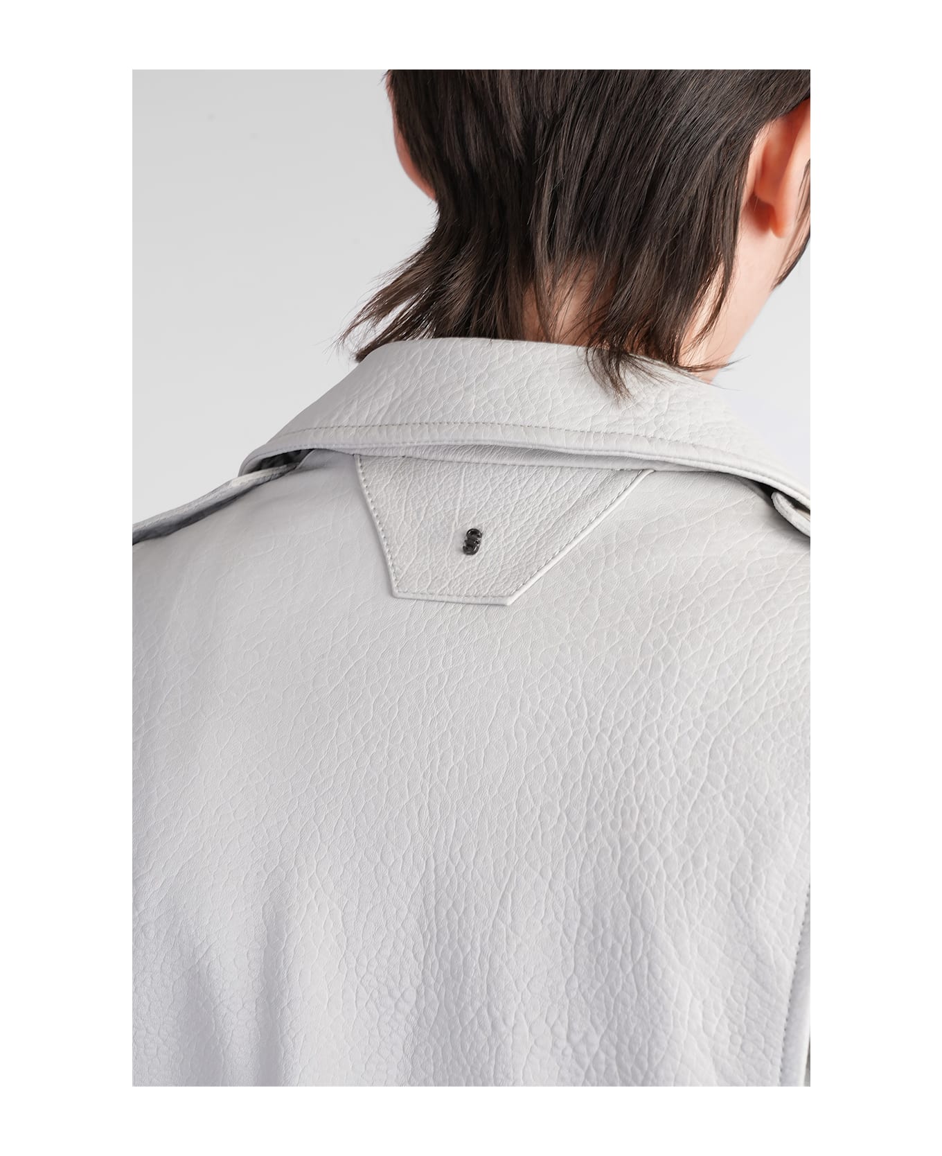 Salvatore Santoro Biker Jacket In Grey Leather - grey