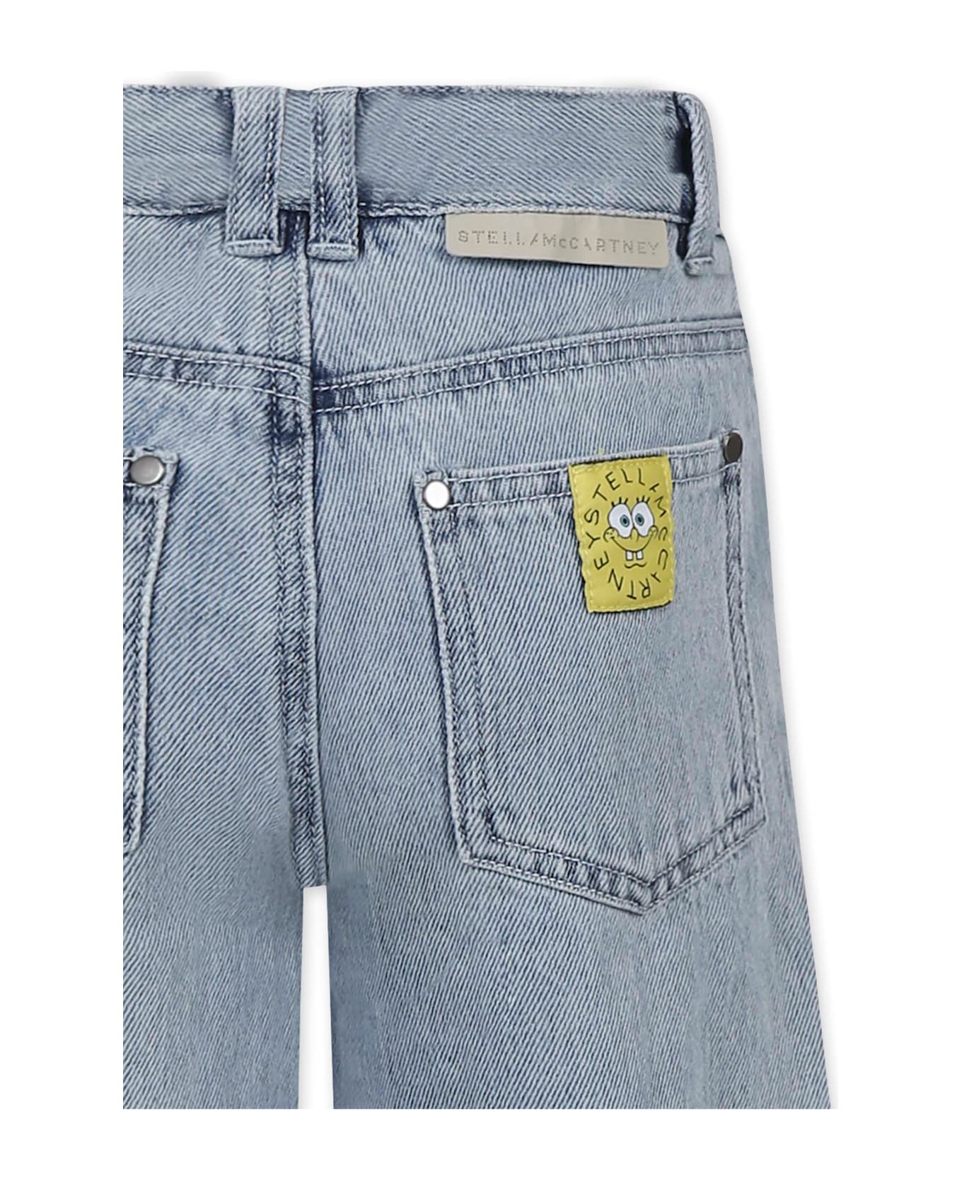 Stella McCartney Kids Denim Jeans For Girl With Spongebob - Denim