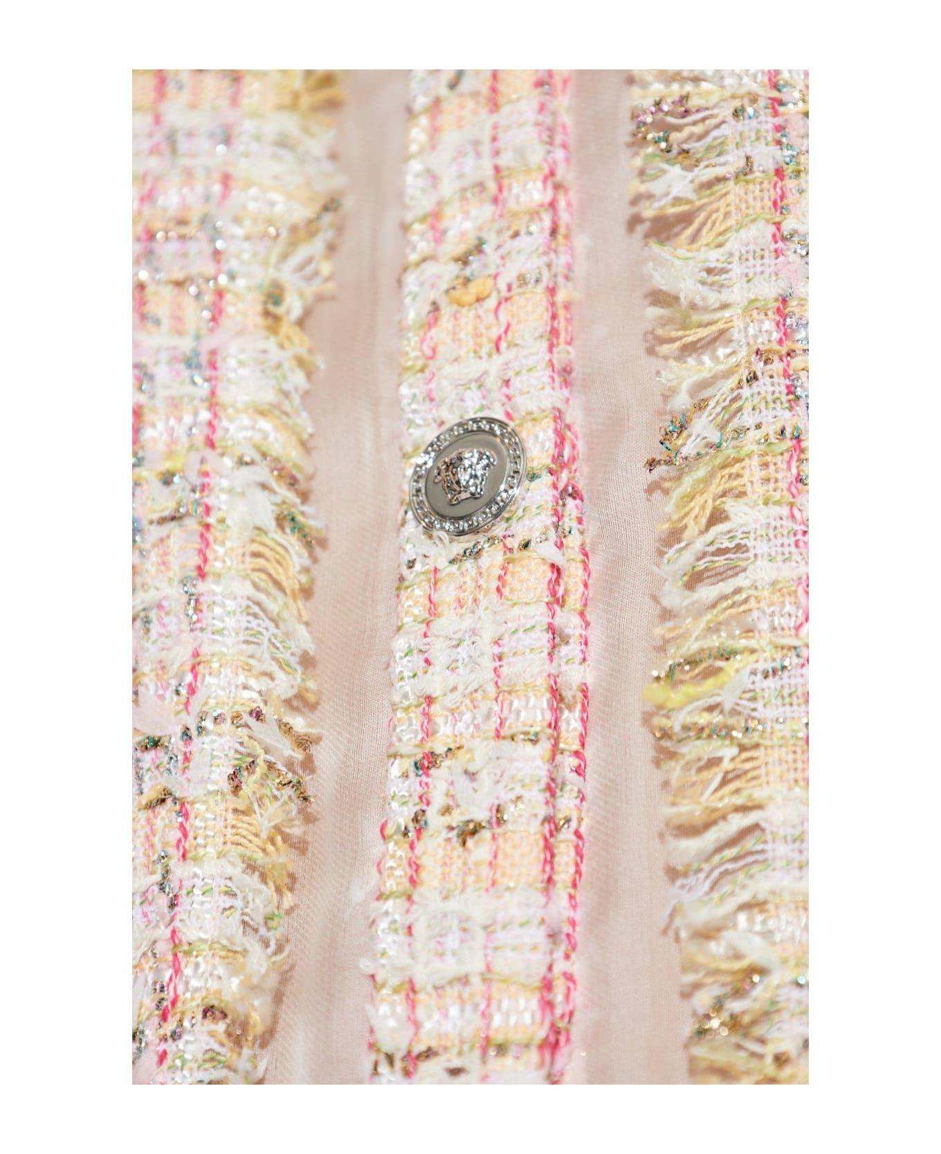 Versace Button-up Tweed Gilet - PINK