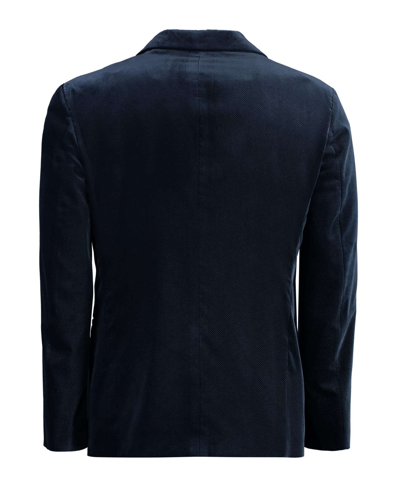 Giorgio Armani Single-breasted Velvet Jacket - blue
