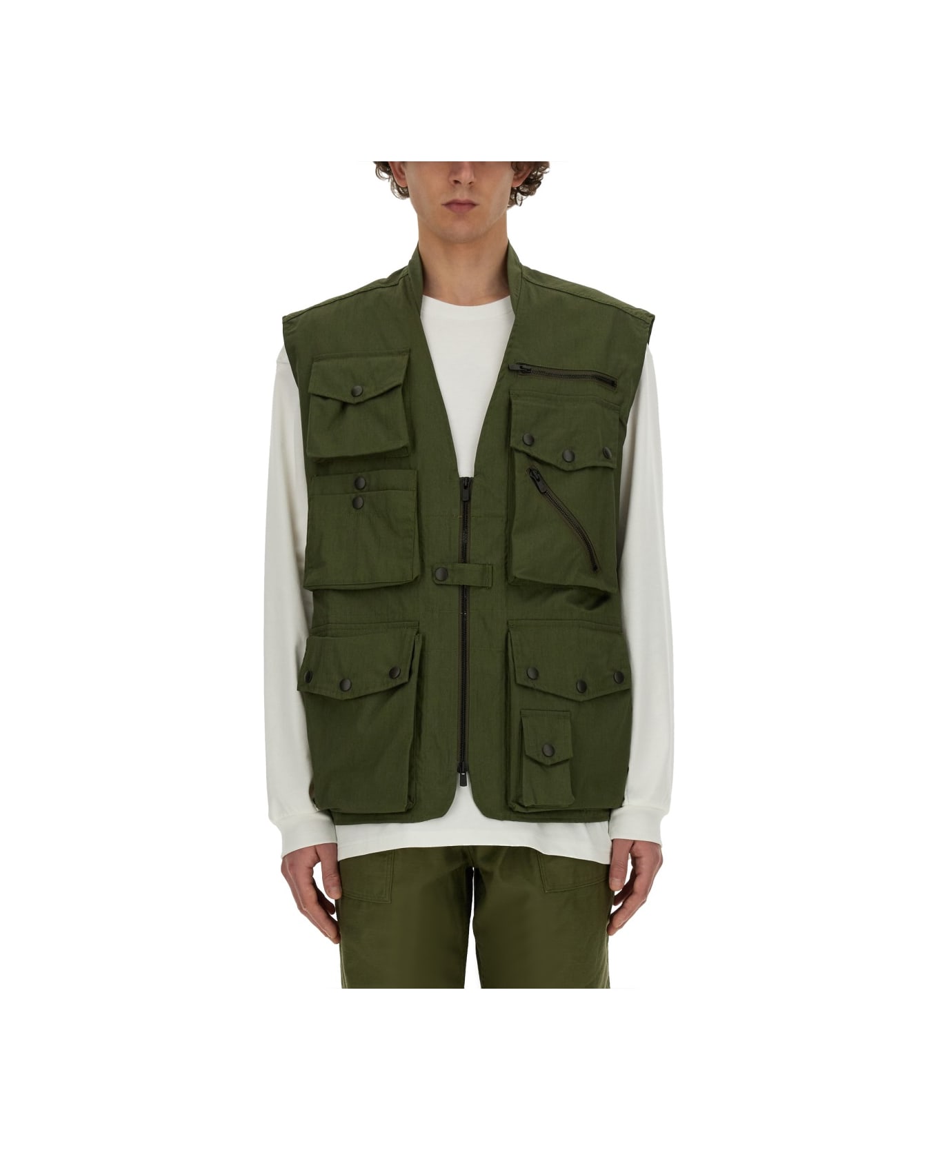 Needles Vest With Pockets - GREEN