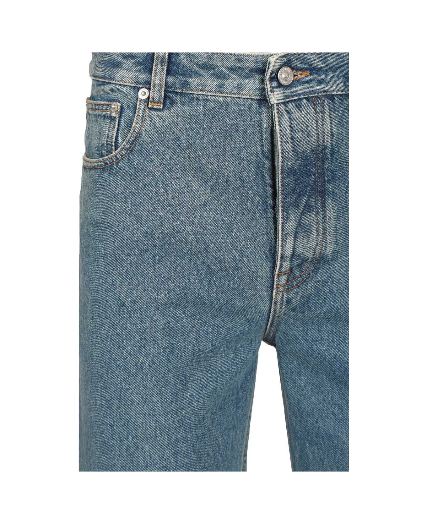 Valentino Denim Trousers With Cabochons - DENIM