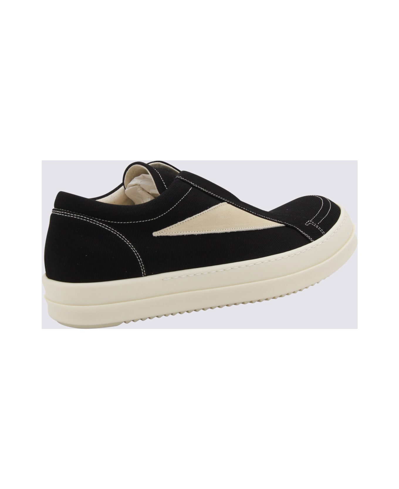DRKSHDW Black And White Leather Laceless Vintage Sneakers - BLACK/MILK