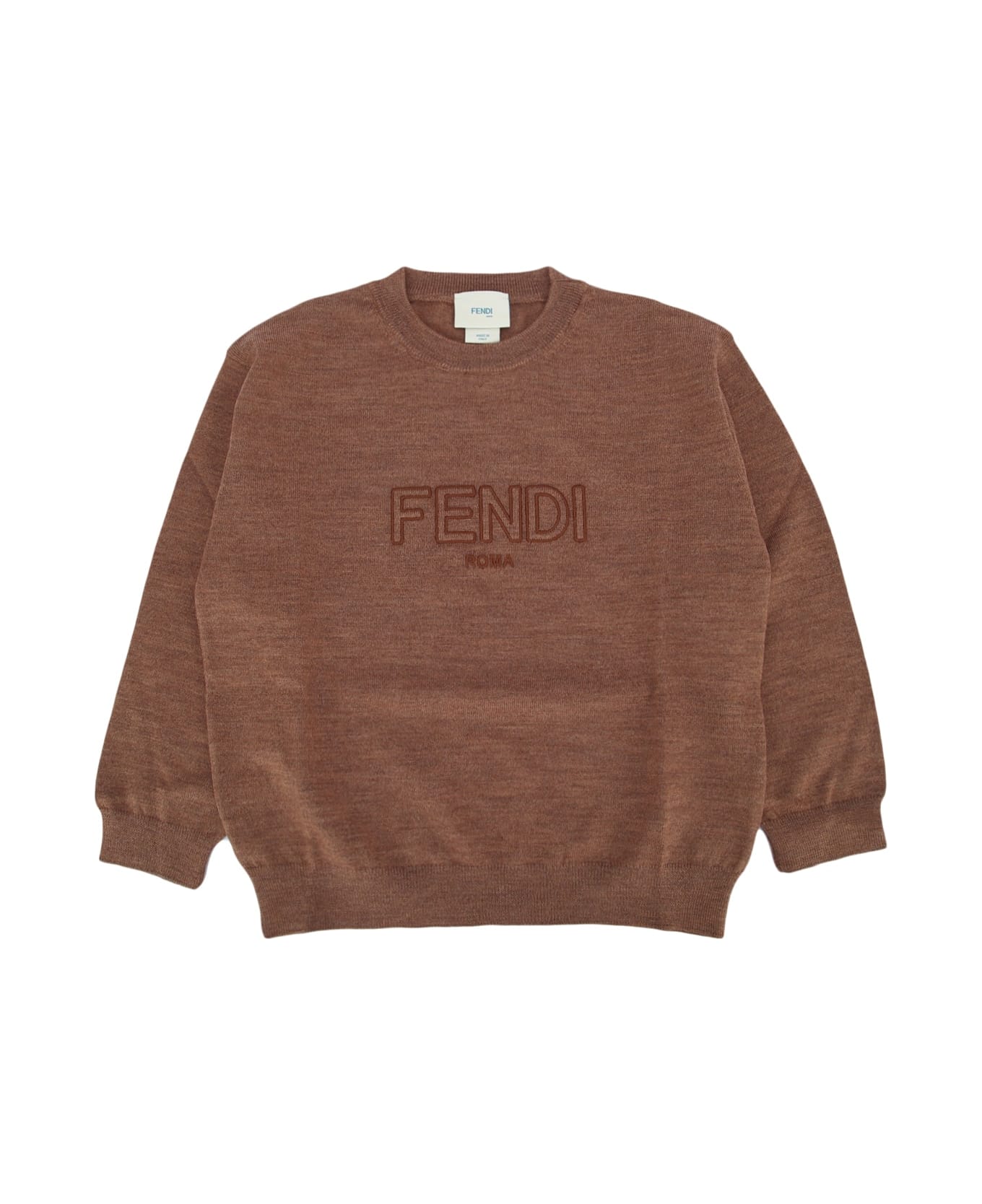 Fendi Girocollo Light Wool Kni - CAMEL