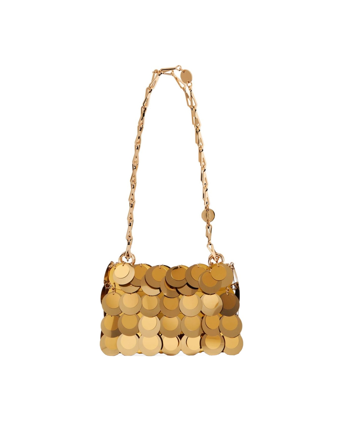 Paco Rabanne Iconic 1969 Sparkle Discs Nano Bag In Gold - Gold